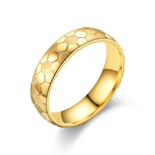 Focisa Ring Ringe Damen Bijouterie Herren 6 Mm Personalisierte Mode-Punk-Herren- Und Damenringe, Paar-Party-Ring, 12 Gold von Focisa