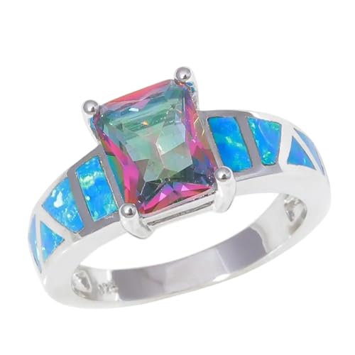 Focisa Ring Ringe Damen Bijouterie Herren Blauer Damenschmuck, Verlobungsringe, Die Zu Jedem Outfit Getragen Werden Können. Die Derzeit Beliebtesten Ringe 9 Silber von Focisa