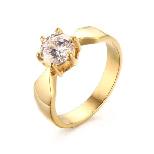 Focisa Ring Ringe Damen Bijouterie Herren Personalisierter Damenring Weiß Schwarz Modeschmuck Sehr Schöner Ring Sehr Einzigartig 6 Gold von Focisa