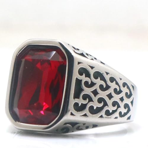 Ring Ringe Damen Bijouterie Herren Unisex-Vintage-Ring, Modischer Und Exquisiter Ring, Ist EIN Ring Mit Starkem Designsinn 9 Rot von Focisa