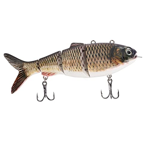 Roboter Schwimmen Fischen Elektrische Köder, USB Wiederaufladbar Grünes LED-Licht Roboter-Schwimmköder 4 Segment Jointed Swimbait Elektrischer Angelköder für Bassforelle Roboter Schwimmen Fischen Elektrische Köder, USB Wiederaufladbar Grünes LED-Licht Roboter-Schwimmköder 4 Segment Jointed Swimbait Elektrischer Angelköder für Bassforelle von Focket