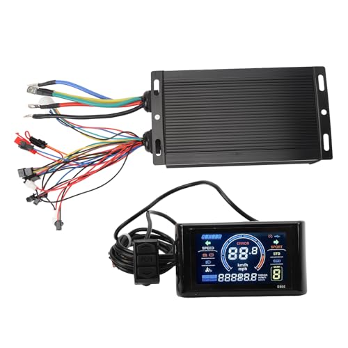 Fockety EBike-Umrüstsatz, 80 A, 60 V, 2000 W, 72 V, 5000 W, Wasserdichter Bürstenloser Motor-Controller-Kit mit S966-LCD-Display, 20-facher Geschwindigkeitsanpassungsdrossel, von Fockety