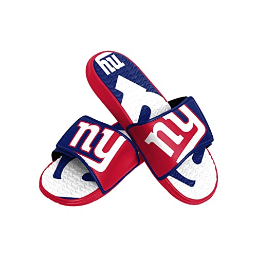 Foco New York Giants NFL Colorblock Big Logo Gel Slide Red Blue White Badelatschen Hausschuhe - M von Foco