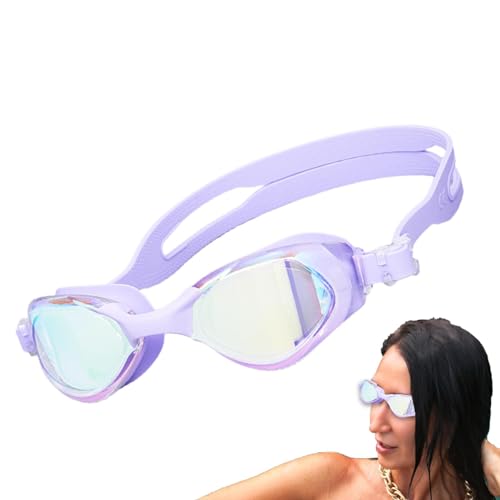 Foeirp Schwimmbrillen,Schwimmbrillen - Galvanisierte Schnorchelbrille | Schwimmbrille für Erwachsene, kein Auslaufen, verstellbar, Anti-Beschlag-Schwimmbrille für Männer und Frauen, klare Sicht von Foeirp