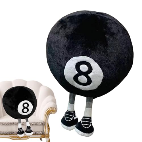 Fogukier Billard 8 Ball Plüschtier | 16-Zoll-Fußball-Basketball-Sportkissen | Kreatives Billardkissen-Plüsch, Kinderkissen, Plüsch-Überwurfkissen, weich gefülltes Sport-Überwurfkissen für Kinder von Fogukier