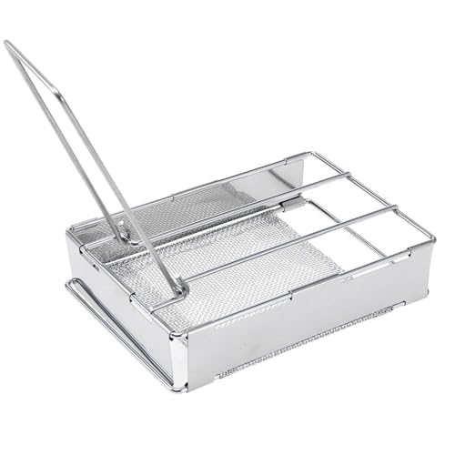 Fogun Stahl Camping Toaster Hitzebeständige Brot Grill Rack Für Grill Klapp Brot Wärmer Grills Rack von Fogun