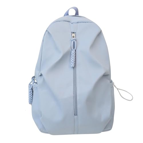 Harajuku Einfarbiger Nylon Rucksack Kordelzug Tasche Große Kapazität Lässige Schultasche Büchertasche von Fogun