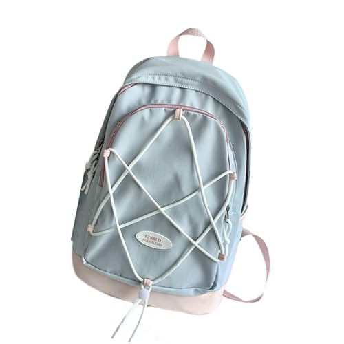 Modischer Reiserucksack Mit Kordelzug Und Bungee Seil Preppy Tagesrucksack Große Kapazität Laptop Schultasche Für Studenten von Fogun