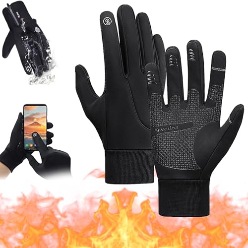 Fokayo Comfyhands – Thermohandschuhe, Comfyhands Thermo-wasserdichte Handschuhe, warme Touchscreen-Winter-Thermohandschuhe, Winddichte Winterhandschuhe, Touchscreen-Handschuhe (S,Black) von Fokayo
