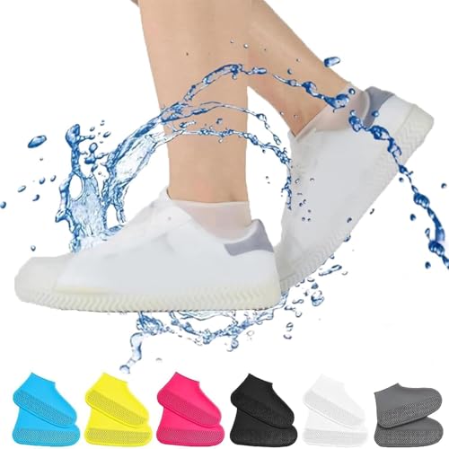 wasserdichte Schuhüberzüge von Affection, rutschfeste, wasserdichte Schuhüberzüge von Affectionk, rutschfeste, wasserdichte Schuhüberzüge von Affectionk, Silikon-Überschuhe (White,S) von Fokayo