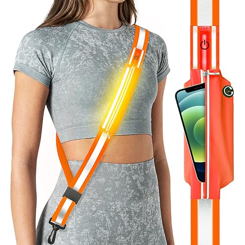 Fokia Kunbio LED Reflective Belt Sash for Walking at Night, Night Running Safety Gear High Visibility Rechargeable LED Light Up Running Belt for Runners Walkers Men Women Fokia Kunbio LED Reflective Belt Sash for Walking at Night, Night Running Safety Gear High Visibility Rechargeable LED Light Up Running Belt for Runners Walkers Men Women von Fokia Kunbio