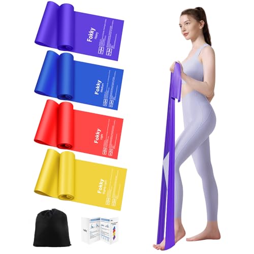 Fokky 1.8M Fitnessbänder, 4er Set Widerstandsbänder Gymnastikband, Resistance Bands mit Tragetasche & Übungsanleitung, Fitnessband für Pilates Yoga Fitness Muskelaufbau Fokky 1.8M Fitnessbänder, 4er Set Widerstandsbänder Gymnastikband, Resistance Bands mit Tragetasche & Übungsanleitung, Fitnessband für Pilates Yoga Fitness Muskelaufbau von Fokky