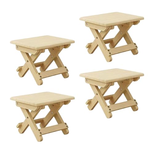 4Pcs Kompakte Klapp Holz Hocker Tragbare Stuhl Picknick Hocker Hinterhof Hocker für Fuß Rest von Folpus