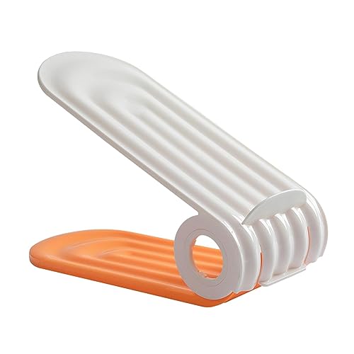 Folpus 2 Stück Schuhfächer, Organizer, Halter, Schuhaufbewahrung, multifunktional, verstellbare Schuhstapler, doppelstöckiges Schuhregal für Zuhause, Orange Folpus 2 Stück Schuhfächer, Organizer, Halter, Schuhaufbewahrung, multifunktional, verstellbare Schuhstapler, doppelstöckiges Schuhregal für Zuhause, Orange von Folpus