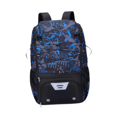 Folpus Basketball-Rucksack, Softball-Tasche, leicht, reflektierende Streifen, Sportrucksack, Reisetasche für Rugby, Outdoor-Hockey, Erwachsene, Blau von Folpus