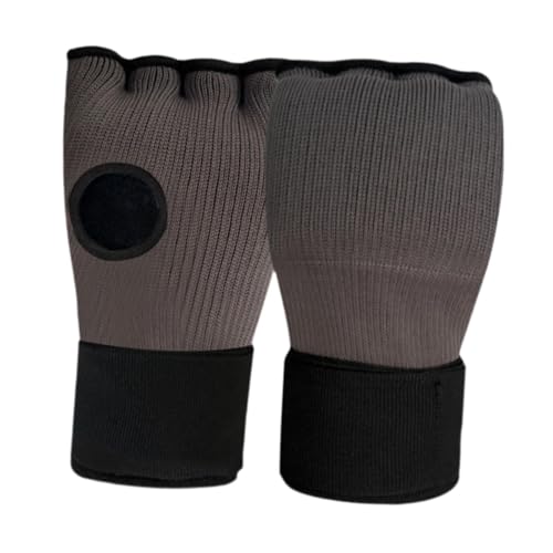 Folpus Boxhandbandagen, Innenhandschuhe, Halbfingerhandschuhe, weich gepolsterter Handschutz für Sport, Karate, Sparring, Übung, MMA, Dunkelgrau von Folpus