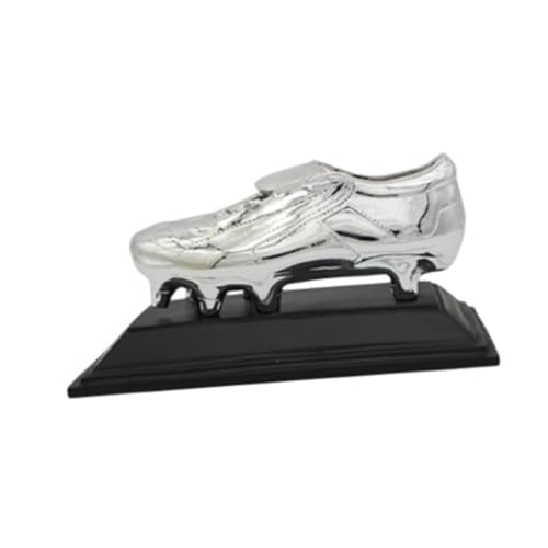 Folpus Gold Boot Fußball Trophy Fußball Spiel Trophy Harz Trophäe Figur für Home Decor, Silber von Folpus