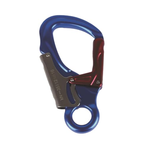 Folpus Karabinerhaken, Doppelverriegelungsdesign, Aluminium-Karabiner-Schlüsselanhänger für Camping im Freien, Schlüsselring-Clip, BLAU von Folpus