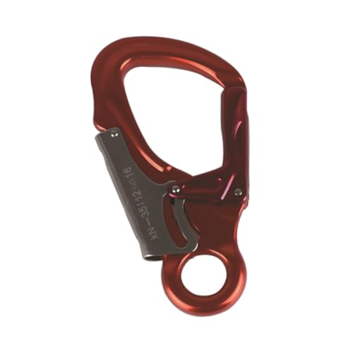 Folpus Karabinerhaken, Doppelverriegelungsdesign, Aluminium-Karabiner-Schlüsselanhänger für Camping im Freien, Schlüsselring-Clip, ROT von Folpus