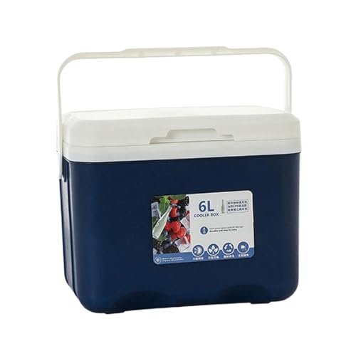 Folpus Kühlbox, klein, hart, 6 l, persönliche tragbare Isolierbox, für Grillabende, Strandpartys im Freien, Frischhaltung, Blau von Folpus