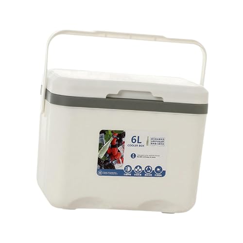 Kühlbox, klein, hart, 6 l, persönliche tragbare Isolierbox, für Grillabende, Strandpartys im Freien, Frischhaltung, Weiß von Folpus