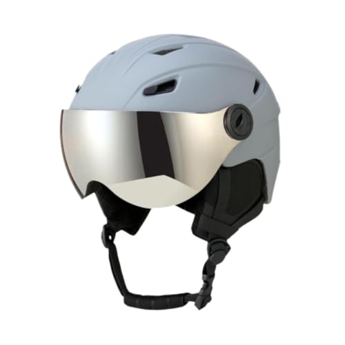 Folpus Skihelm mit integriertem Visier für Damen und Herren, Skihelm, Leichter, bequemer Snowboardhelm, Schneehelm, Grau, L Folpus Skihelm mit integriertem Visier für Damen und Herren, Skihelm, Leichter, bequemer Snowboardhelm, Schneehelm, Grau, L von Folpus