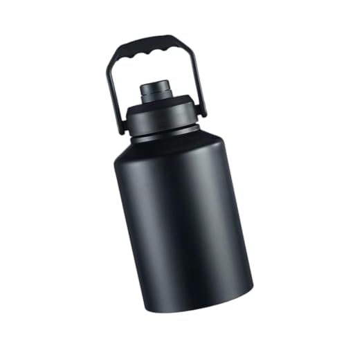 Folpus Wasserflasche Trinkflasche Wiederverwendbare Doppel-Vakuum-Wasserkrug Sportflasche zum Laufen Fitness Workout Wandern Outdoor, Schwarz 3.8 L von Folpus