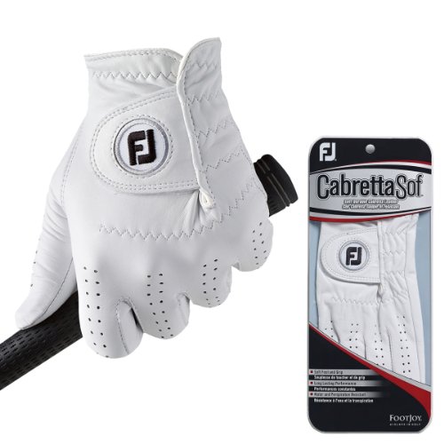 FootJoy Herren Golfhandschuh CabrettaSof für Linkshänder, Weiß, M/L von FootJoy