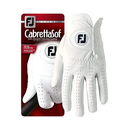 FootJoy Herren Golfhandschuh CabrettaSof für Linkshänder, Weiß, S von FootJoy