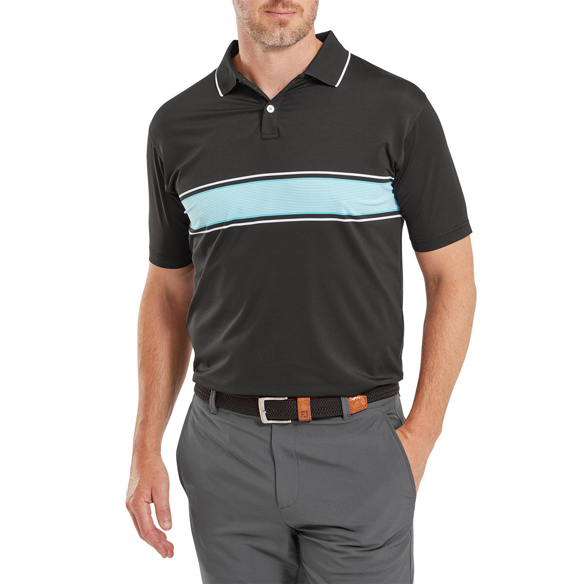 FootJoy Men's Engineered Pin Stripe Golf Polo Shirt, Mens, Black, Small | American Golf FootJoy Men's Engineered Pin Stripe Golf Polo Shirt, Mens, Black, Small | American Golf von Footjoy