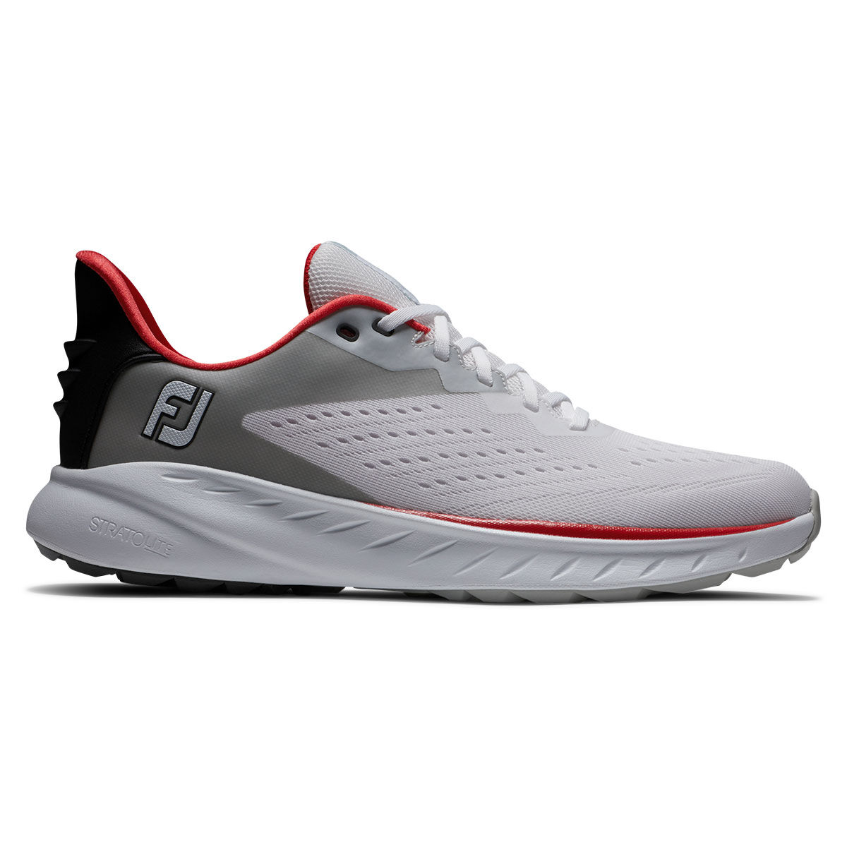 FootJoy Men's Flex XP Waterproof Spikeless Golf Shoes, Mens, White/black/red, 11, Regular | American Golf von FootJoy