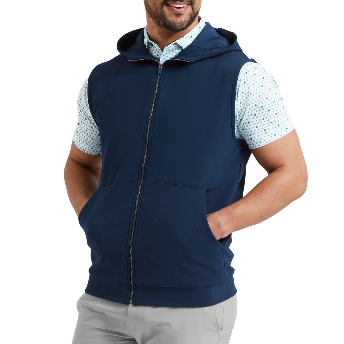 FootJoy Men's Full Zip Hoodie Golf Vest, Mens, Navy blue, Xl | American Golf von FootJoy