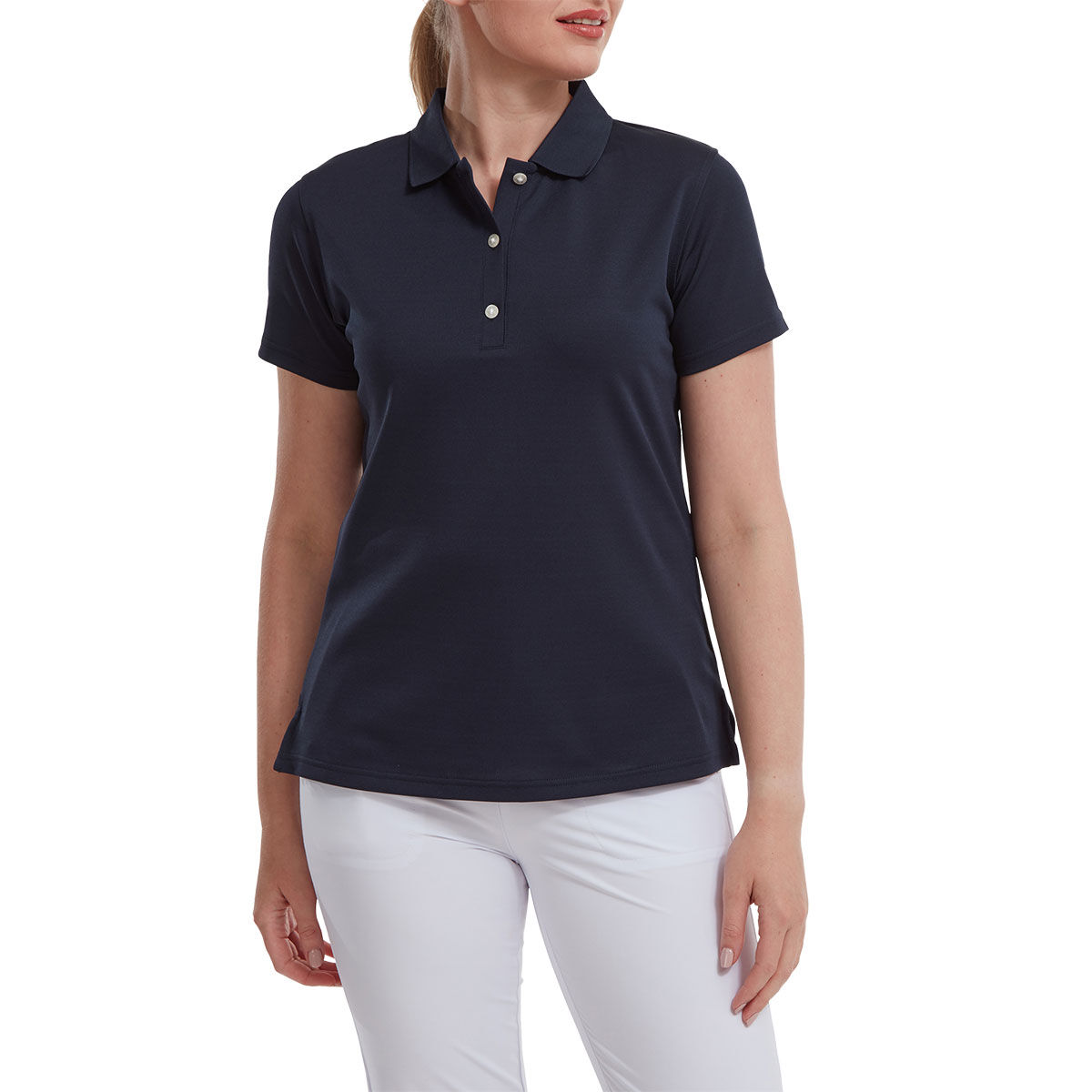 FootJoy Men's Ladies Stretch Pique Golf Polo Shirt, Mens, Navy blue, Medium | American Golf von FootJoy