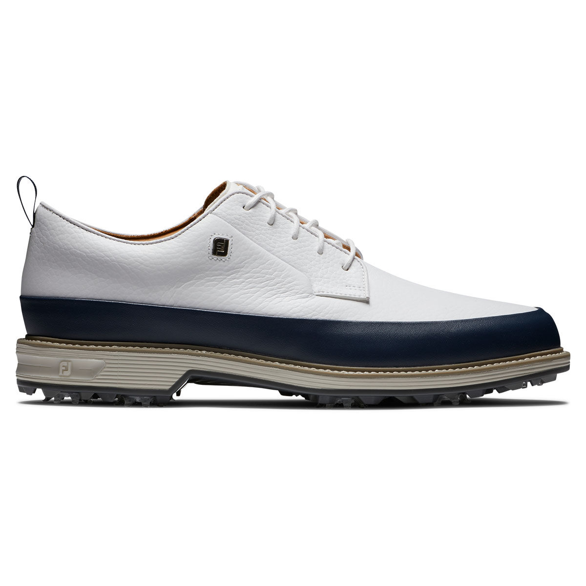 FootJoy Mens White, Navy Blue and Grey Premiere Series Field LX Regular Waterproof Spiked Golf Shoes, Size: 10 | American Golf von FootJoy