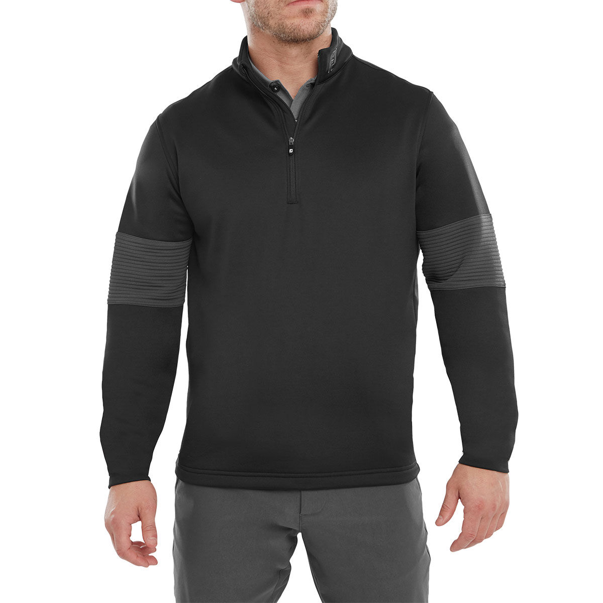 FootJoy Men's Ribbed Chill-Out XP Golf Midlayer, Mens, Black/charcoal, Small | American Golf von FootJoy