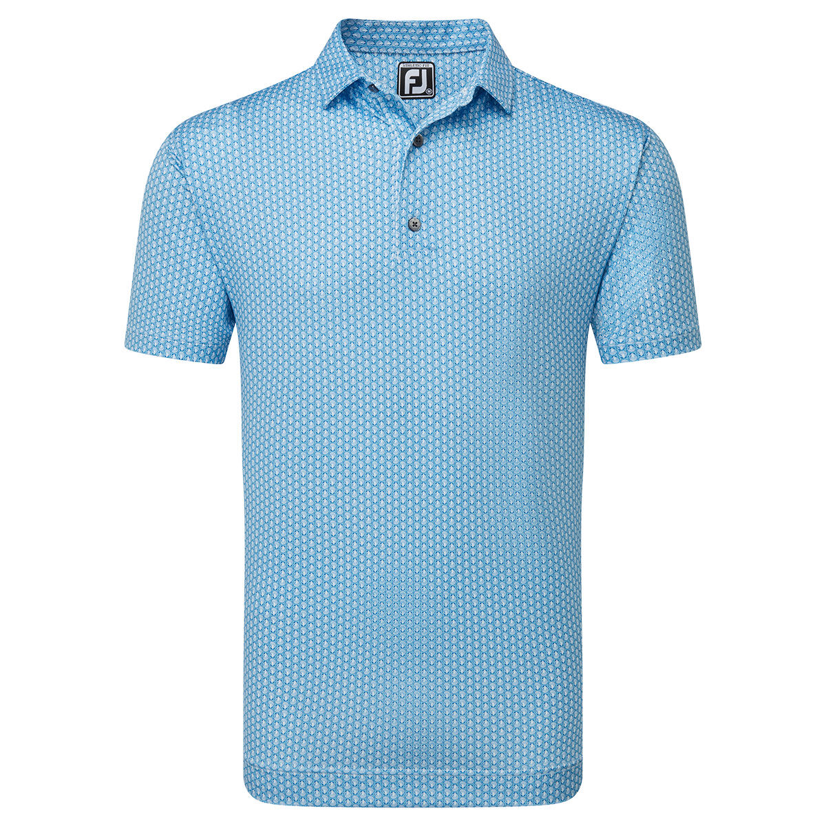 FootJoy Men's Scallop Shell Foulard Lisle Golf Polo Shirt, Mens, Blue/sky, Medium | American Golf von FootJoy