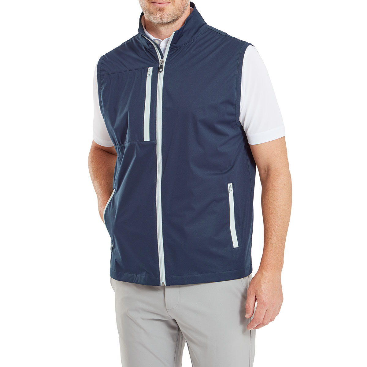 FootJoy Mens Navy Blue Lightweight Tempo Series Softshell Golf Vest, Size: S | American Golf von FootJoy