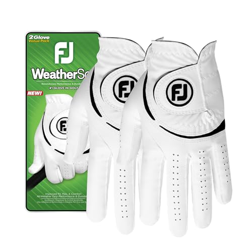 FootJoy Men's WeatherSof 2-Pack Golf Glove, White, X-Large, Worn on Left Hand von FootJoy