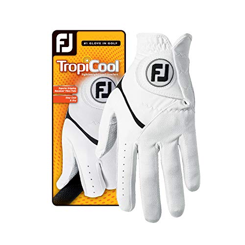 FootJoy Tropicool Handschuhe, weiß, Größe M, Links getragen von FootJoy