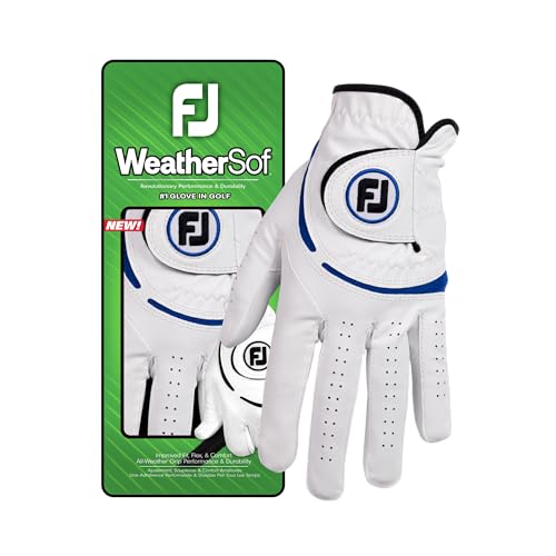 FootJoy WeatherSof Herren-Golfhandschuh, Weiß/Blau FootJoy WeatherSof Herren-Golfhandschuh, Weiß/Blau von FootJoy