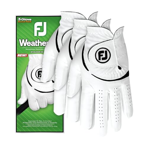 FootJoy WeatherSof Herren Golfhandschuh, Weiß, 3er-Pack FootJoy WeatherSof Herren Golfhandschuh, Weiß, 3er-Pack von FootJoy