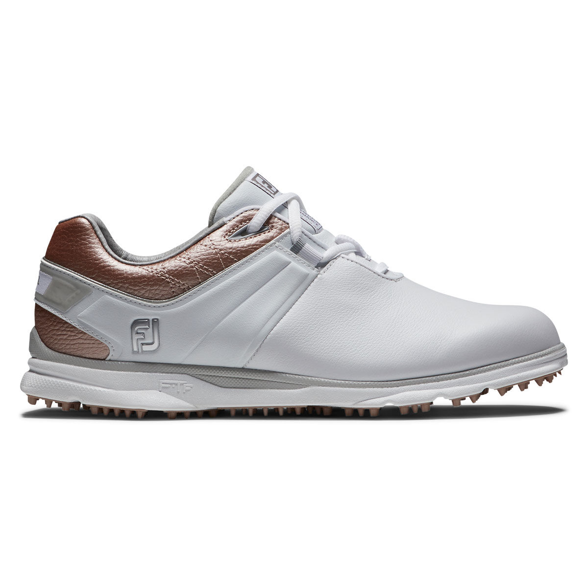 FootJoy Womens Pro SL Waterproof Spikeless Golf Shoes, Female, White/rose gold, 7.5, Regular | American Golf von Footjoy