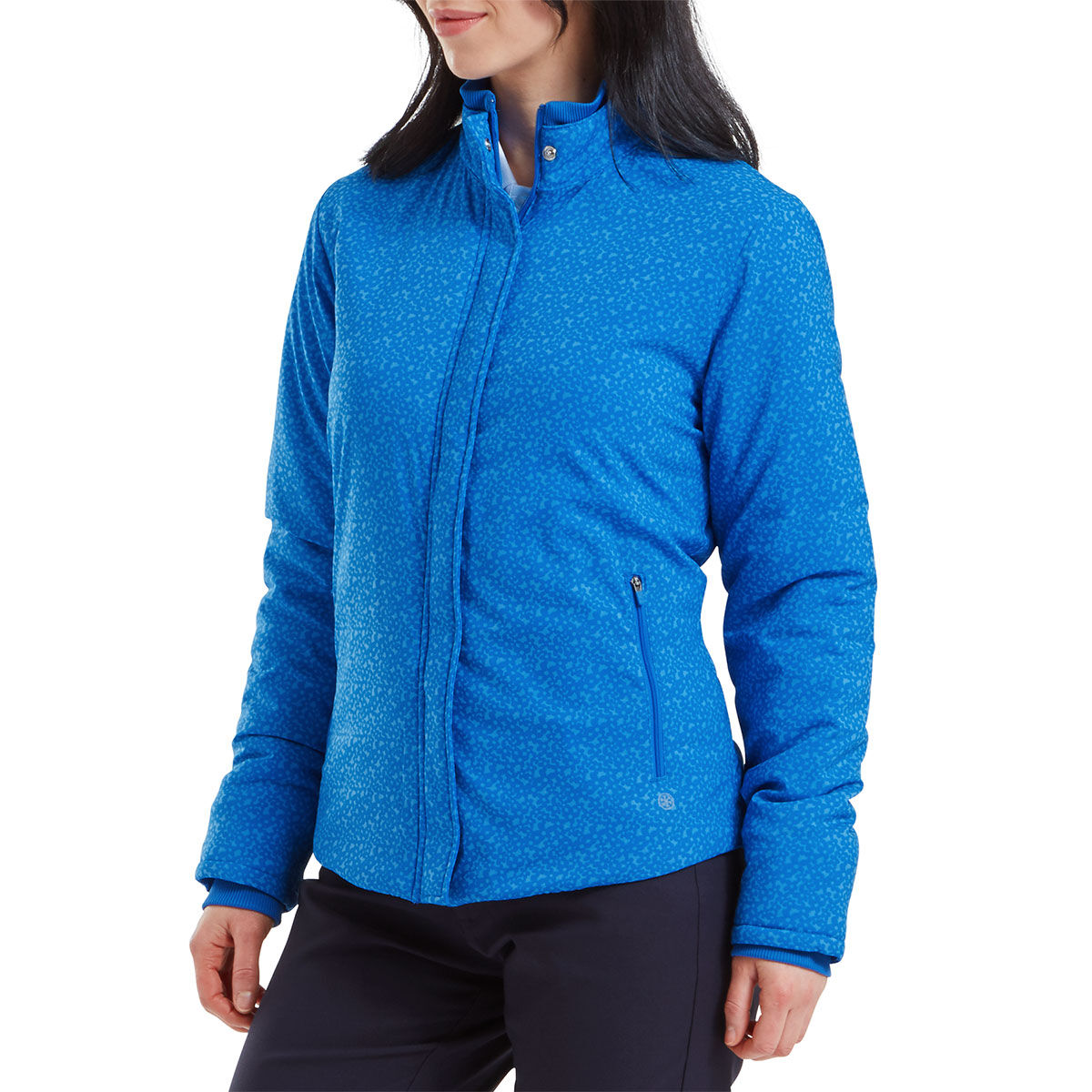 FootJoy Womens ThermoSeries Insulated Full Zip Golf Jacket, Female, Floral blue, Large | American Golf von FootJoy