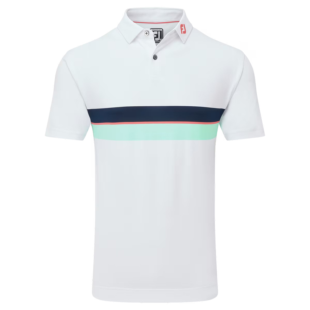 'Footjoy Golf 2 Streifen Herren Pique Polo weiss/nav/tü' 'Footjoy Golf 2 Streifen Herren Pique Polo weiss/nav/tü' von FootJoy