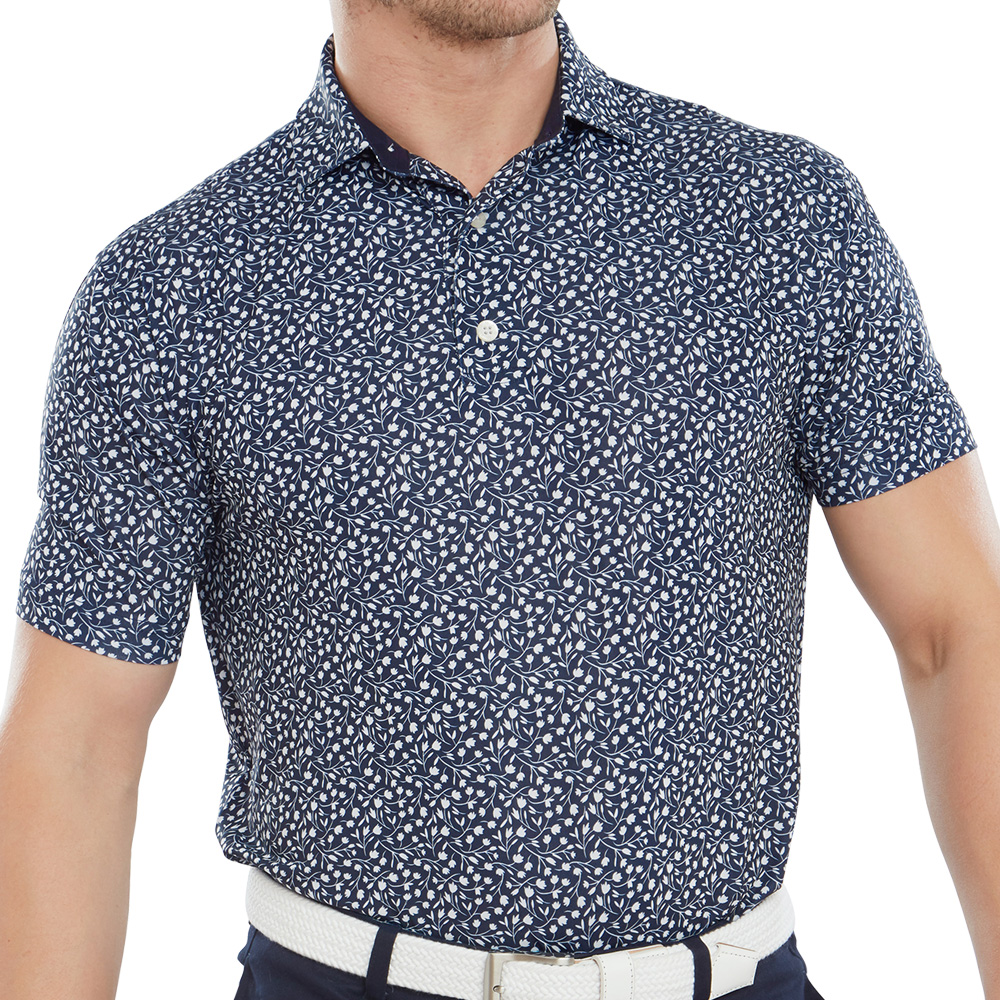 'Footjoy Golf Tulip Print Herren Polo navy/weiss' 'Footjoy Golf Tulip Print Herren Polo navy/weiss' von FootJoy