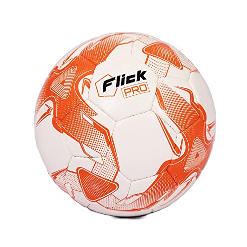 Football Flick Pro 90 Match Ball, Unisex-Jugend Fußball in Spielqualität, White and Orange, One Size - Football Flick Pro 90 Match Ball, Unisex-Jugend Fußball in Spielqualität, White and Orange, One Size - von Football Flick