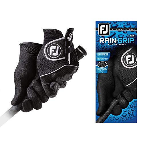 FootJoy RainGrip Herren-Golfhandschuhe, Größe M, Schwarz, 1 Paar von FootJoy