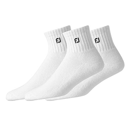 Footjoy Herren ComfortSof Quarter 3-Pack Socken, weiß, Fits Shoe Size 7-12 von FootJoy