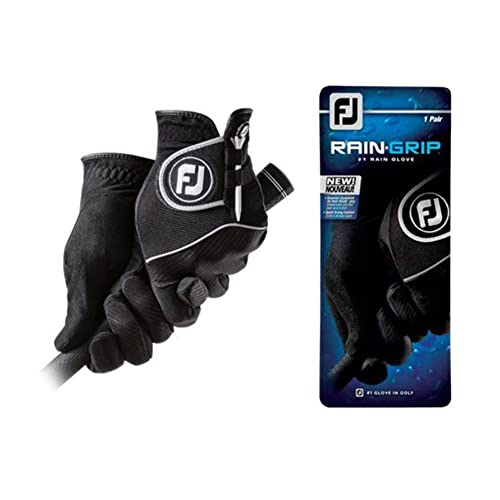 FootJoy RainGrip Herren Golfhandschuhe Paar, Schwarz, M von FootJoy