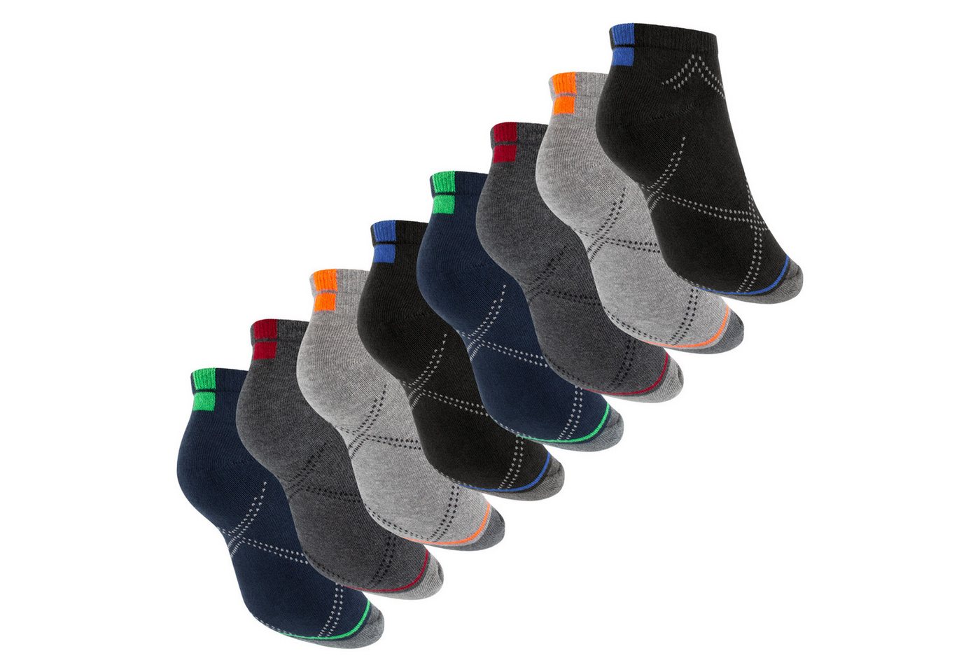 Footstar Füßlinge Damen & Herren Sneaker Socken (8 Paar) Neon Sportsocken von Footstar